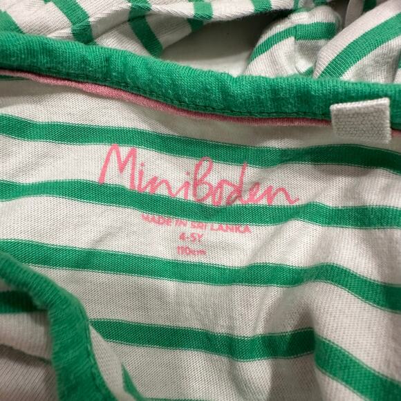 Mini Boden Appliqué Bird Bee Ladybug Green Stripe Long Sleeve Shirt - Picture 7 of 7